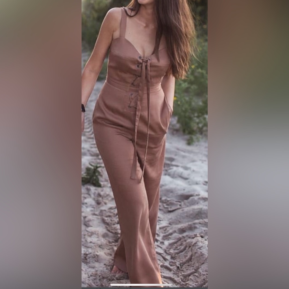 BCBGMaxAzria Women's Brown jumpsuit